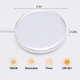LED Dimmable Under Cabinet Lighting Kit,12V 6 Pack Wired Puck Lights with Remote Control, Plug in Under Counter Lighting Fixtures for Kitchen,Bookcase,Showcase,Shelf (Day White)