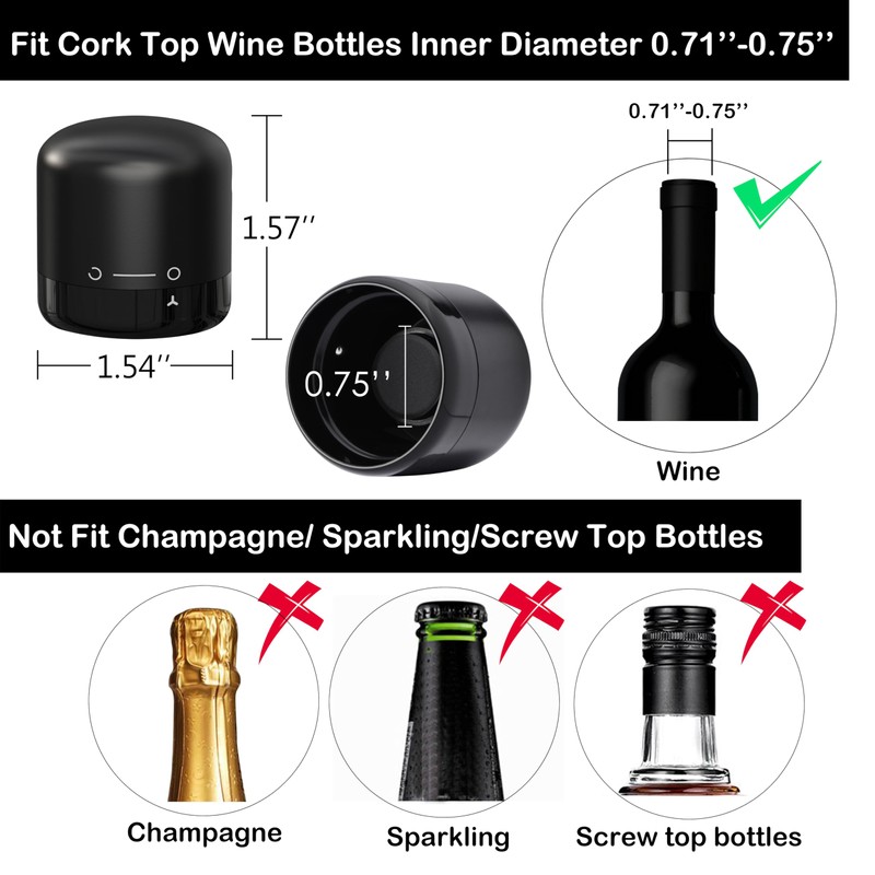 Hosslearlear Wine Stoppers for Wine Bottles, Silicone Reusable Corks with