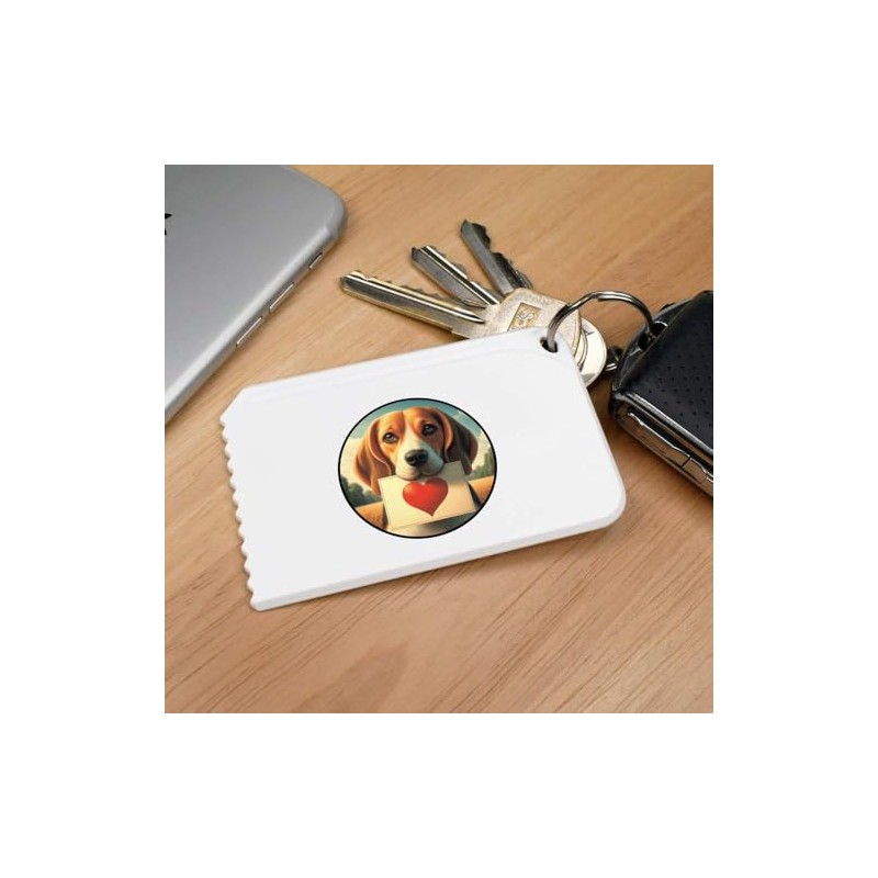Azeeda 'Beagle Love Note' Plastic Ice Scraper (IC00042347)