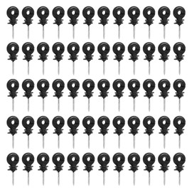 60Pcs Screw-In Electric Fence Ring Insulators for Wood Posts, Durable Weatherproof Insulators for Wires, Fencing Accessories(Black,Size:3.5inch)