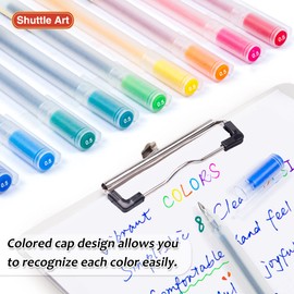 Gel Ink Ball Point Pens, Shuttle Art 15 Colors Japanese Style Pens, 0.5mm Fine Ballpoint Pens Quick Drying for Writing Journaling Home, School and Office Stationery Supply