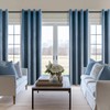 Topfinel Slate Blue 96 Inches Long Velvet Room Darkening Curtains,Dusty