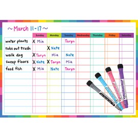 Colorful Dry-Erase Magnetic Task Chart