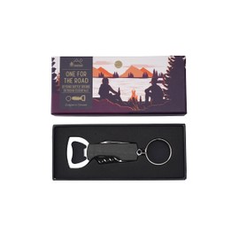 CGB Giftware | Keyring Bottle Opener | Corkscrew | Camping Outdoor Essential | 'One for The Road' | Gift for Him | Modern Gent Range | GB06874