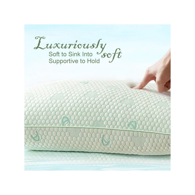 ACCURATEX Cooling Memory Foam Pillows for Sleeping Queen Size Set