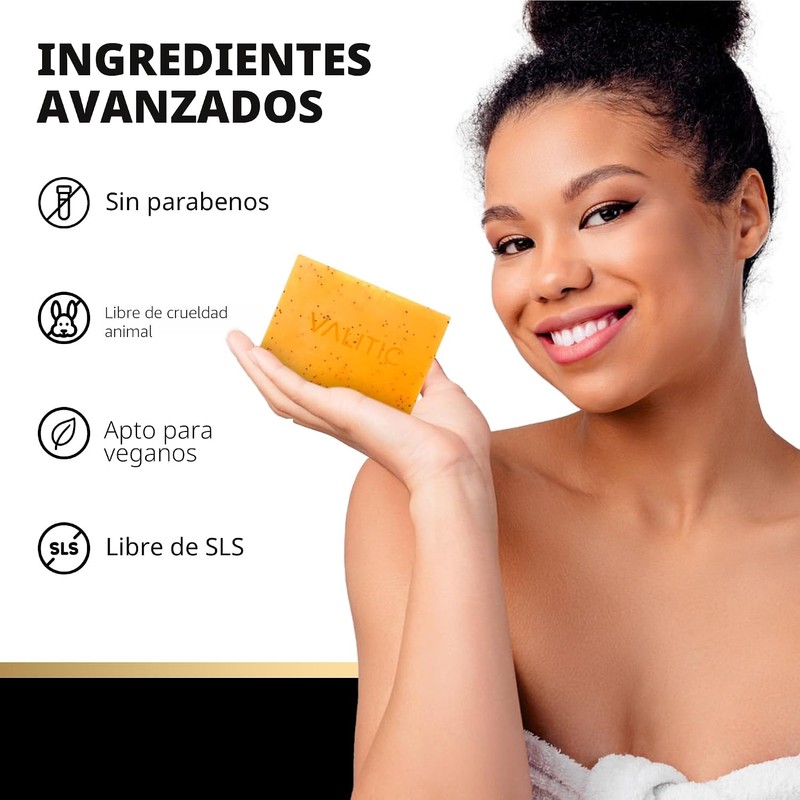 VALITIC Jabón de ácido kójico y cúrcuma para manchas oscuras,
