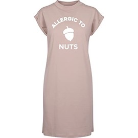 Hippowarehouse Allergic to Nuts t-Shirt Dress Women's Adults Nightie Nightdress