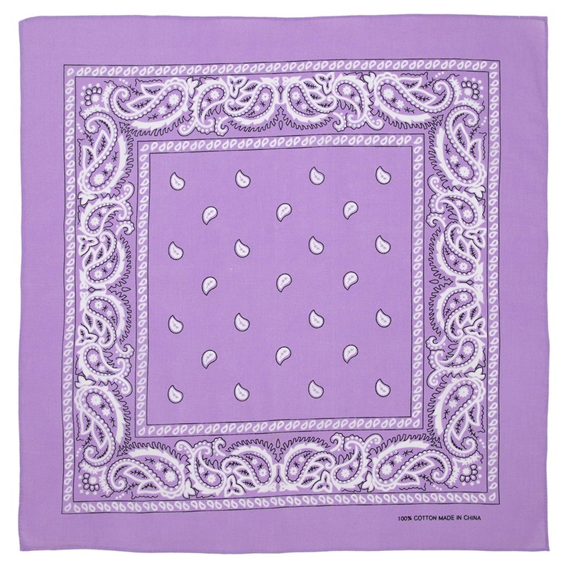 Lilac Paisley Bandana - Single Piece 22x22