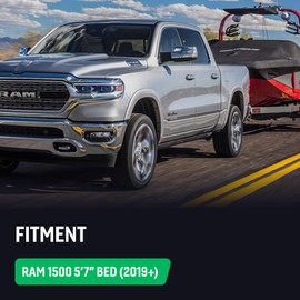 BuiltRight Industries Passenger Side Front Bedside MOLLE Panel Rack System Compatible with 2019+ RAM 1500 5'7" Bed – Truck Bed Storage Organizer​