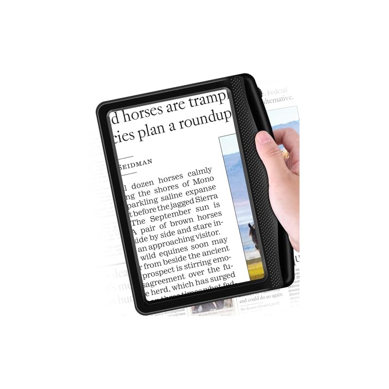 Rechargeable 5X Magnifying Glass for Reading, Large Bright Full Page