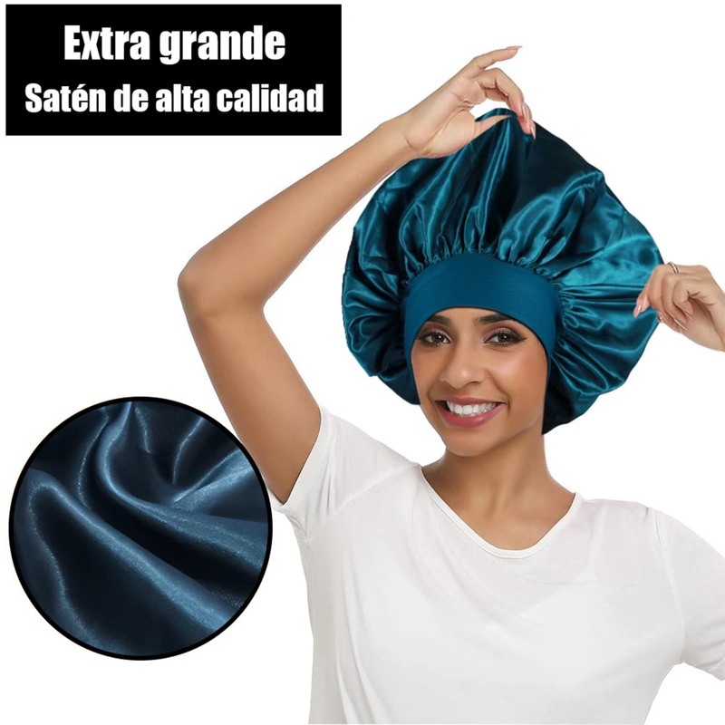 Gorro de Seda para Dormir 4 Paquetes, Gorra de Baño