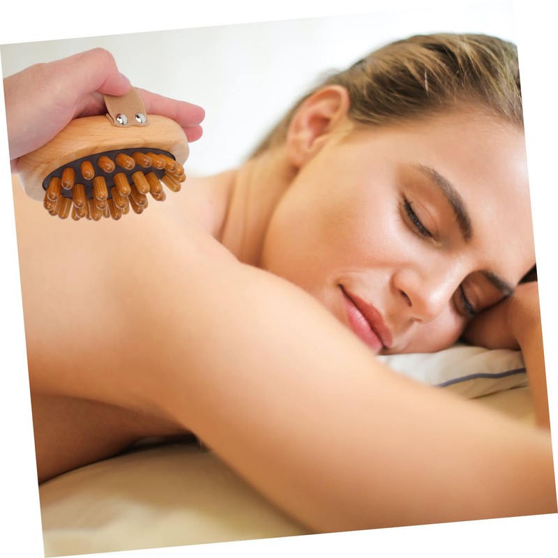 NOLITOY 1pc Wooden Massage Brush Ergonomic Home Massager for Skin