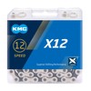 KMC X12 12 Speed eBike Chain, 128 Link, Black/Silver