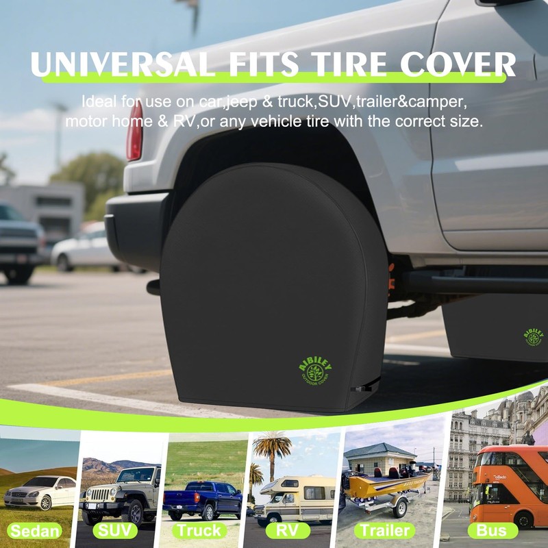 RV Tire Covers Sets of 2,Wheel Tire Covers for Trailers