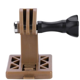 SolUptanisu Fast Helmet Mount, Helmet Camera Mount Tactical Helmet Camera Adapter Lightweight Portable Helmet Adapter Base Adapter Bracket Helmet Accessories for Camera Recorder Sports Camera (Brown)