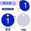 番号札 1-50 数字タグ プラスチック ID番号ハングタグ 穴付き 刻印 ラウンド 番号マーク 札