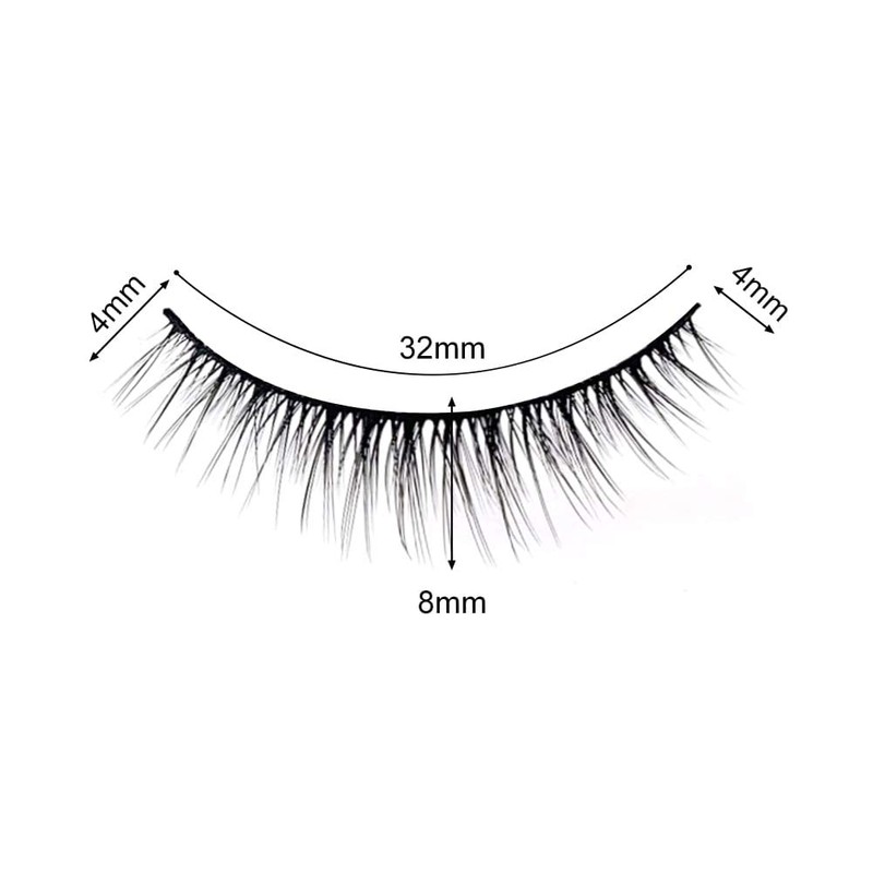 Musegetes 3D False Eyelashes, Popular, Natural Black Base, Soft Core,