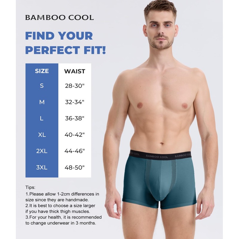 BAMBOO COOL Men's Cooling Trunks with U-Mesh Vent - Breathable