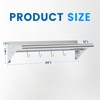 Treshin Stainless Steel Shelf with 4 Hooks 12 x 24