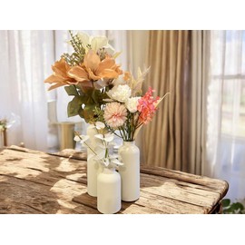 Modern Ceramic Vase Set of 3,Nordic Minimalist Book Style Shelf Decor, Boho Aesthetic Vases for Trendy Home Living Room Entryway Coffee Table Decorative (Ivory)