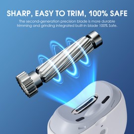 Electric Nail Clipper for Baby Nail Trimmer, 2 in 1 Automatic Electric Nail Clippers with LED Light, USB Rechargeable & 2 Speeds, Automatic Nail Clippers for Adults, Seniors, Babies, Children