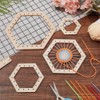 FINGERINSPIRE Weaving Loom Kit Set Includes 4Pcs Hexagon Wood Crochet