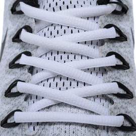 AOMIDI 2 Pair Shoelaces Oval Half Round 1/4" Shoes Lace for Sneakers and Casual shoes Shoelaces Replacements, White, 45" inches (114 cm)