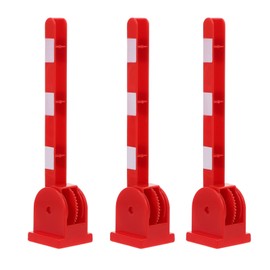 TOYANDONA 3 Pcs Simulated Traffic Sign Roadblock Toy, Mini Stop Rod Models Street Road Signs for Kids Engineering Construction Play