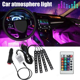 QUAYUB Parts AccessorieS LED Lights Car Interior Floor Decor Atmosphere Strip Lamps