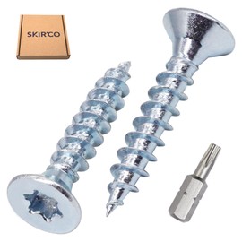 SKIR'CO (Pack of 200) 4.5 x 25mm Galvanised Steel Wood Screws Torx Head Countersunk Chipboard Screws Full Thread