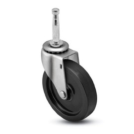 Shepherd Regent Series 3" Diameter Polyolefin Wheel Swivel Caster, 5/16" Diameter x 1-1/2" Length Grip Neck Stem, 120 lbs Capacity, Zinc Finish