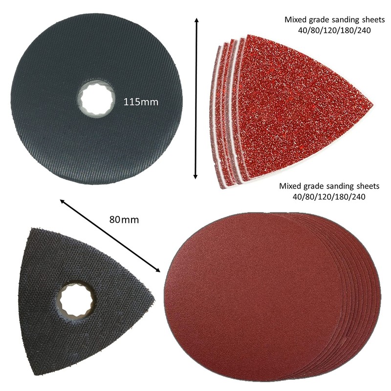 42 x SabreCut SCK42SKA 80mm & 115mm Sanding Pads and