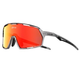 KAPVOE Polarised Cycling Glasses Men Women MTB Glasses TR90 Frame Road Bike Glasses UV400 Protection Cycling Glasses Sports Sunglasses for Cycling Running Volleyball Baseball Golf Cycling Glasses Red