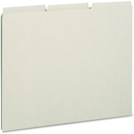 Smead 100% Recycled Pressboard File Guides, 1/3-Cut Tab (Blank), Letter Size, Gray/Green, 100 per Box (50334)