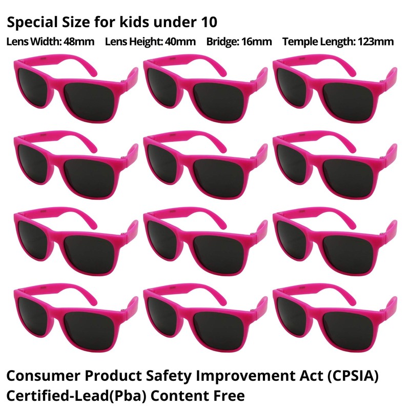 Edge I-Wear 12 Pack 80’s Style Neon Sunglasses for Adult
