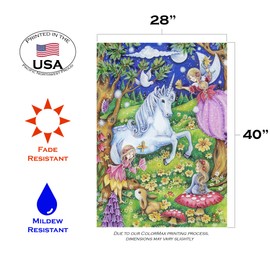Toland Home Garden Fairies and Unicorns 28 x 40 Inch Decorative Magical Fantasy House Flag