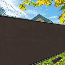 i COVER 5x50ft Fence Privacy Screen, Heavy Duty Privacy Fence Screen, Outdoor Shade Cloth Mesh Barrier, Cable Zip Ties Included, Brown