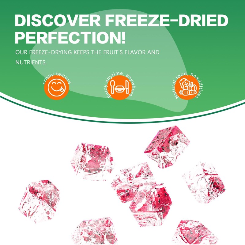 Freeze Dried Dragon Fruit, Freeze Dried Fruit, 150G/5.3OZ No Sugar