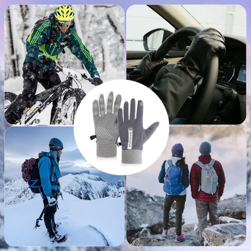 Winter Gloves Men, Waterproof Windproof Winter Gloves for Women, Non-Slip