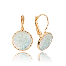 Elegant Klassisch Glanz Klein Runde Leicht Tropfen Ohrringe für Damen (Stil 44 - Weiß Gold)