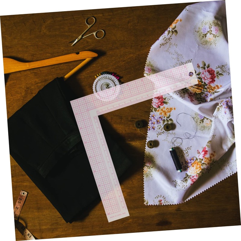 TEHAUX 2pcs Square Ruler for Tailoring and Sewing Design Ruler