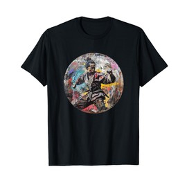 Japanese Martial Arts Fighter Girl Graffiti Style Art Design T-Shirt