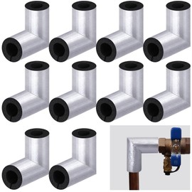 Tlswshsy 6 Pack Elbow Insulation Tubing - Elbow Water Pipe Insulation with Aluminum Foil - Heat Preservation Foam Tube for 1" Thick Outdoor Water Pipe Freeze Protection(6, 1 Inch)