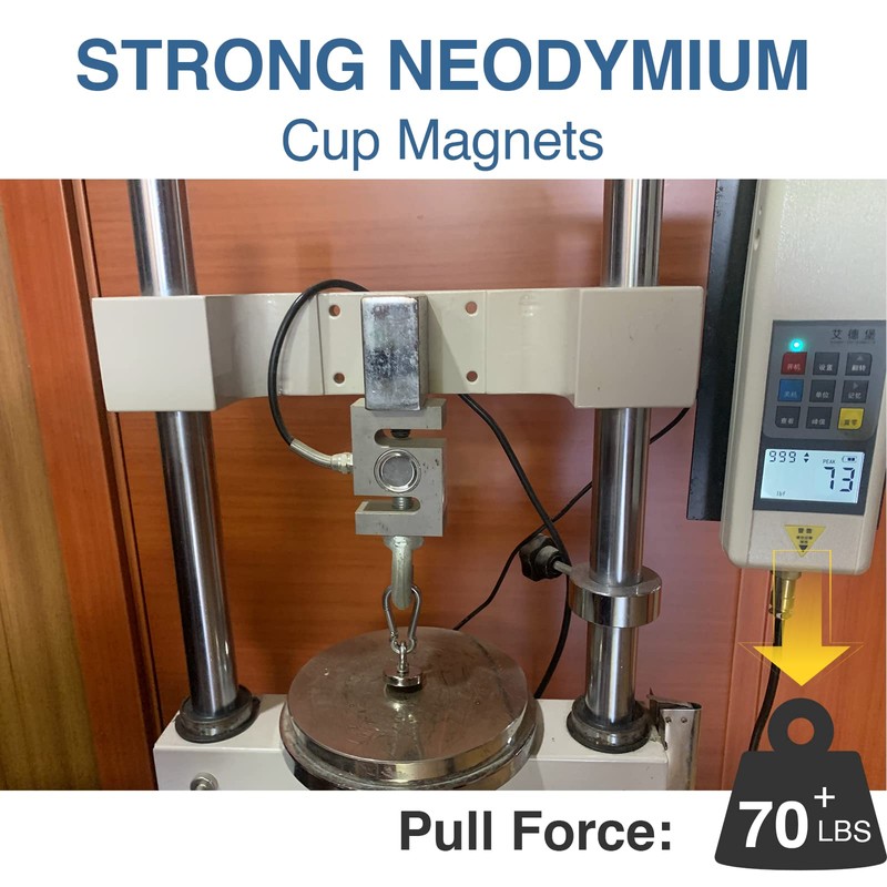 MIKEDE 10 Pack Strong Neodymium Cup Magnets, 70Lbs+ Holding Force
