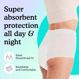Because Overnight Absorbency Pull Ups - Adult Disposable Incontinence Underwear, Extra Absorbent Nighttime Briefs for Men and Women, White, XLarge, 20 Count