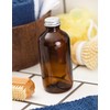 JUVITUS (4 Pack) 8 oz Amber Glass Boston Round Bottle