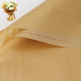 20 Sheets Korean Paper Waterproof Gift Wrapping Paper, Classic Retro Wrapping Paper, English Flower, Florist Bouquet, Floral Paper for DIY Gifts for Flower Shop, Wedding, Birthday