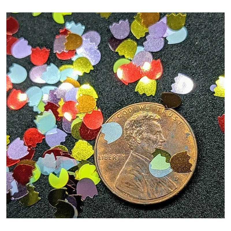 Unique Nail Creations GHOST&PaCMaN GLITTER Shape~Multi Colors~Nail•Ac - Mixed Neon
