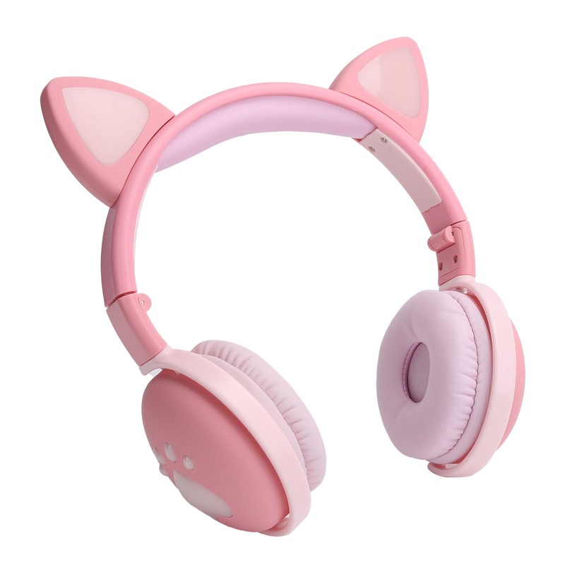 Cute Cat Ear Glowing Wireless Bluetooth Headphone HIFI Sports Folding
