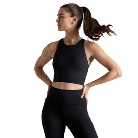 Rhone Sports Bras for Women - Revive Longline Women's Bra - High Support, 4-Way Stretch, Wirefree, Anti-Odor, Removable Cups - Black - L